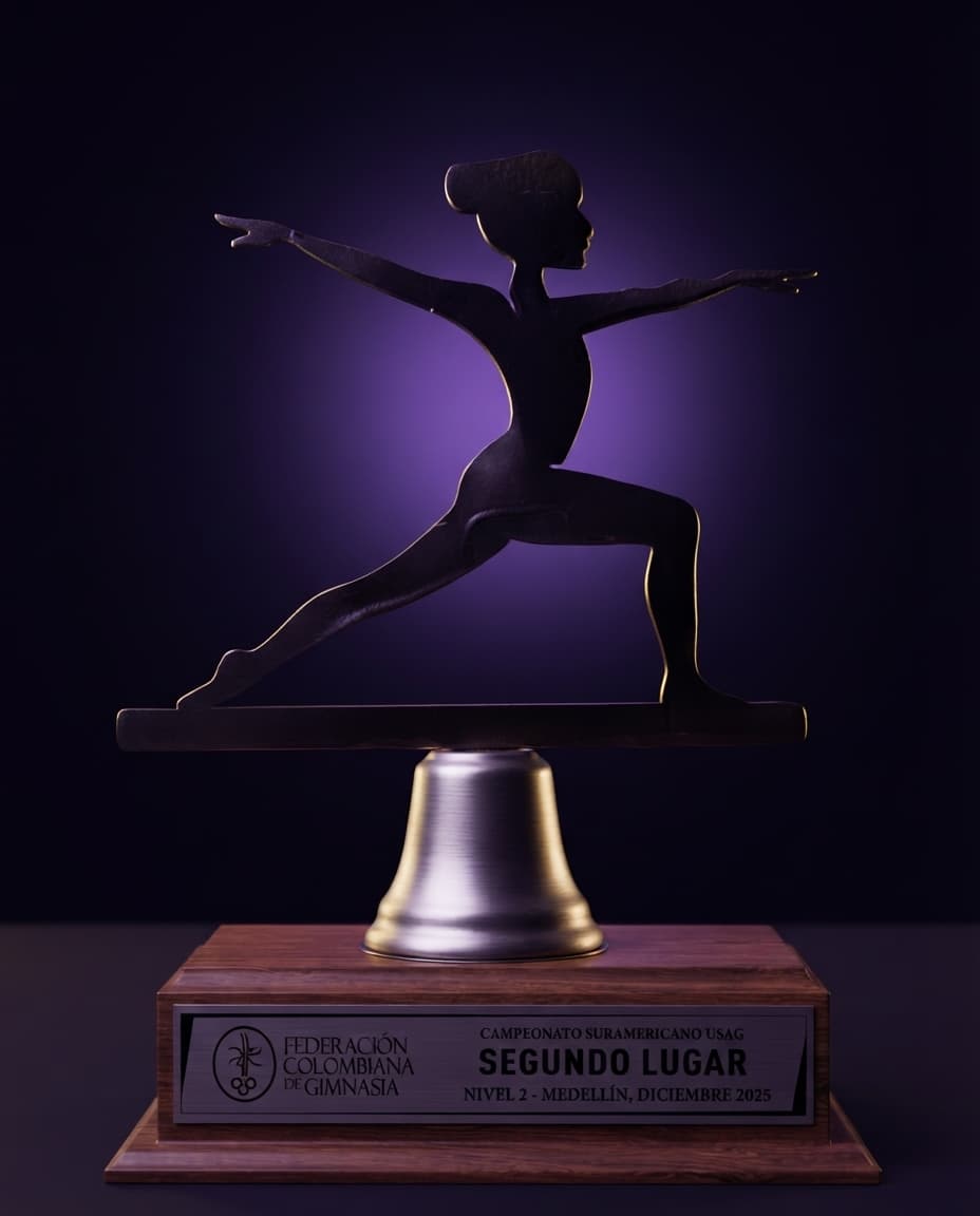 Trofeo de segundo lugar del Campeonato Suramericano USAG Nivel 2, Medellín 2025